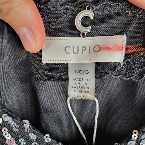 NWT Cupio Sequin Bodice Blouse Party, Whimsigoth, Dark Coquette, Dark Glam Sz L - Picture 8 of 15